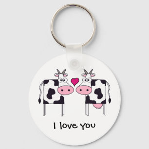 Cows in Love Key Ring