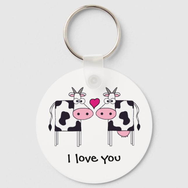 Cows in Love Key Ring (Front)