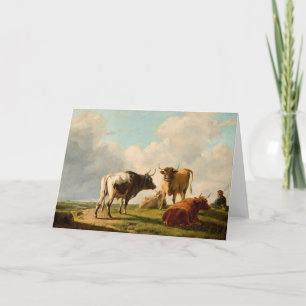 Cows in the Pasture   Eugène Joseph Verboeckhoven Card