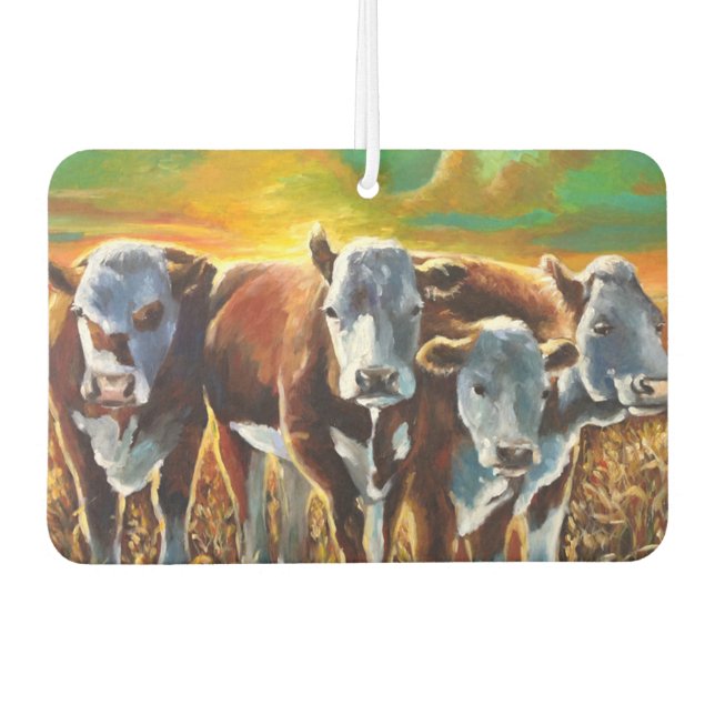 Cows in the Sunset Car Air Freshener (Front)
