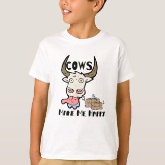 Cows Make Me Happy Moo Cow Shirt Girl Boys T-Shirt