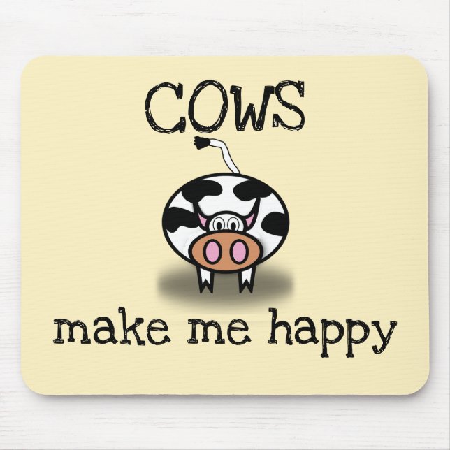 Cows make me happy mouse mat (Front)