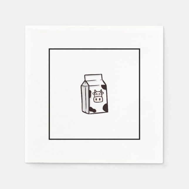 cows milk card, funny print napkin (Front)