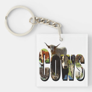 Cows Name Picture Logo With Cows, Key Ring
