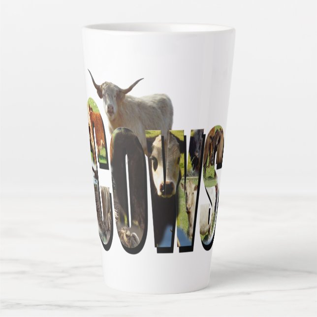 Cows Name Picture Logo With Cows,  Latte Mug (Front)