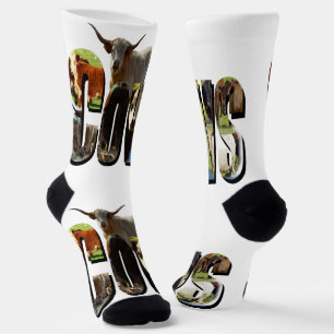 Cows Name Picture Logo With Cows,  Socks