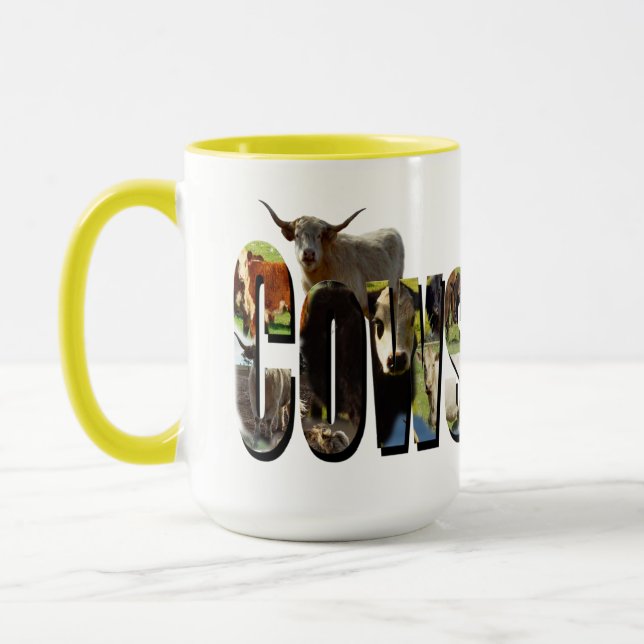 Cows Picture Logo Made With Cow Images, Mug (Left)
