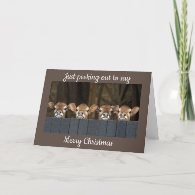 COWS SEND CHRISTMAS GREETINGS TO "YOU" CARD (Front)