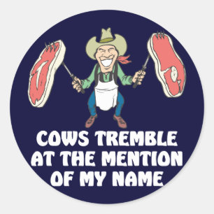 Cows Tremble Classic Round Sticker