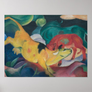 Cows, Yellow-Red-Green (1912) by Franz Marc Poster