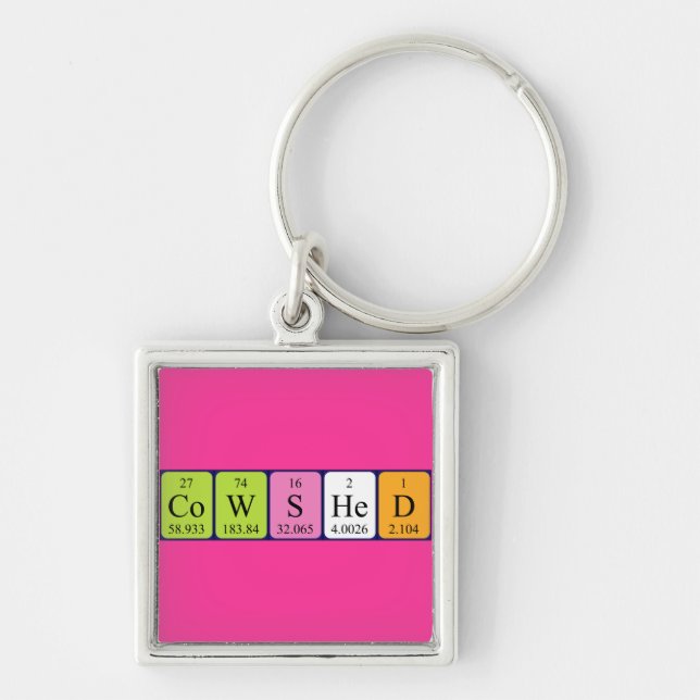 Cowshed periodic table name keyring (Front)