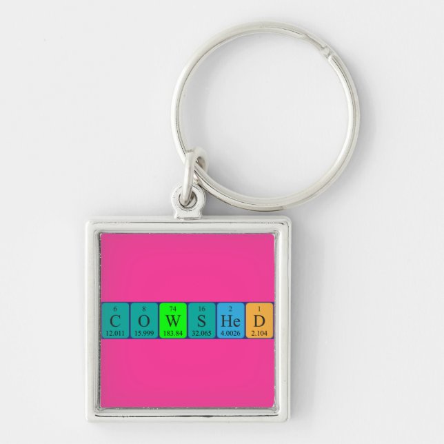 Cowshed periodic table name keyring (Front)