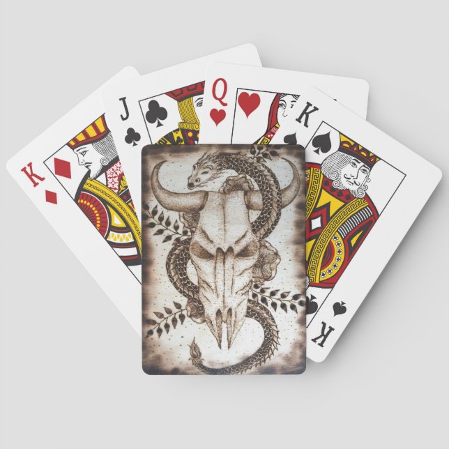 Cowskull and Serpent Playing Cards (Back)