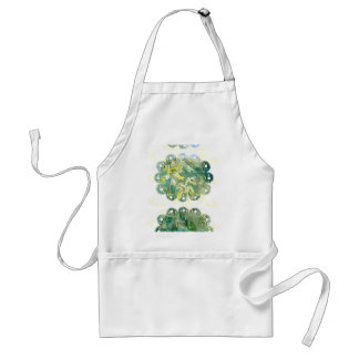 Cowslips Primula veris floral Apron with lace edge