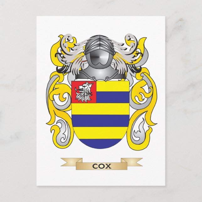 Cox Coat of Arms Postcard (Front)