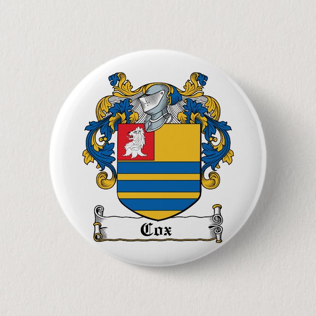 Cox Family Crest 6 Cm Round Badge (Front)
