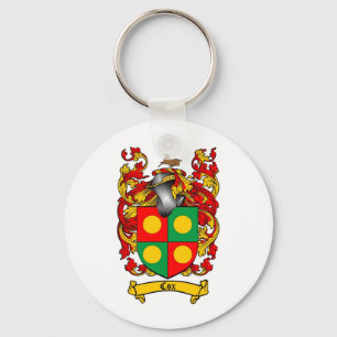 COX FAMILY CREST - COX COAT OF ARMS KEY RING