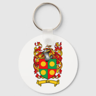 COX FAMILY CREST -  COX COAT OF ARMS KEY RING
