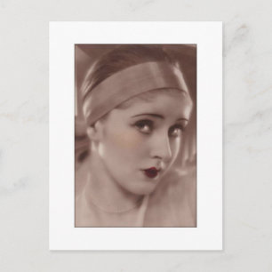 coy beauty from the deco age postcard