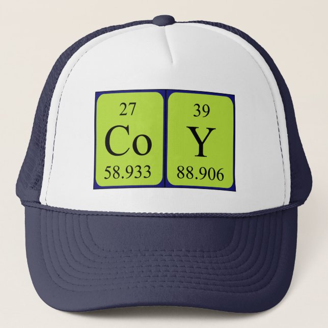 Coy periodic table name hat (Front)
