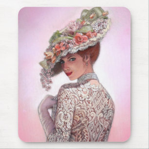 Coy Victorian Lady "Betty Lu" Mouse Mat
