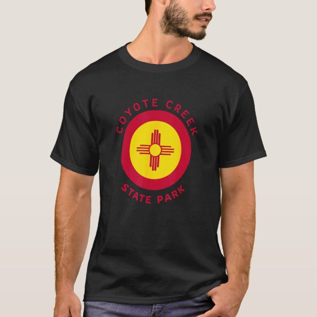Coyote Creek State Park New Mexico NM Flag Zia Sou T-Shirt (Front)