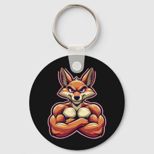 Coyote Flexing Muscles Fan Lover Bodybuilding Gym Key Ring