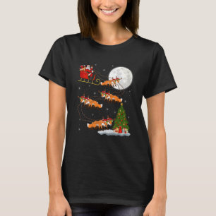 Coyote Fox Santa Sleigh Flying Funny Magical Chris T-Shirt
