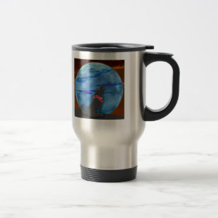 Coyote Howling at the Blue Moon Travel Mug