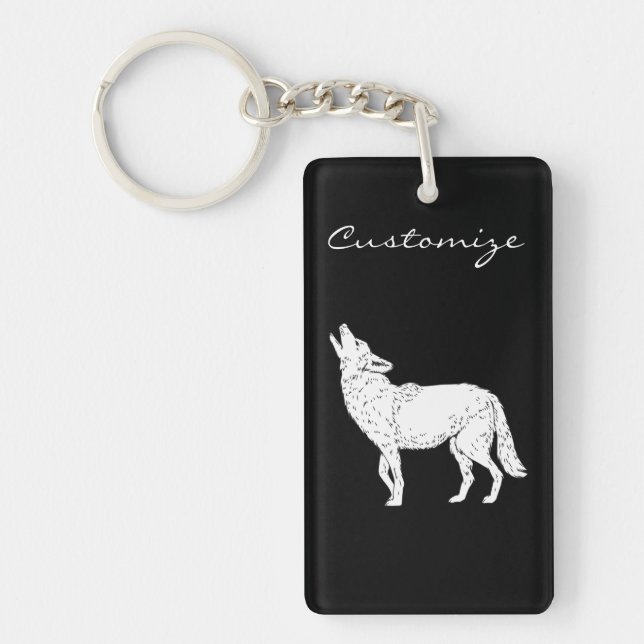 Coyote Howling Thunder_Cove Key Ring (Front)