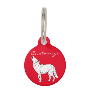Coyote Howling Thunder_Cove Pet Tag