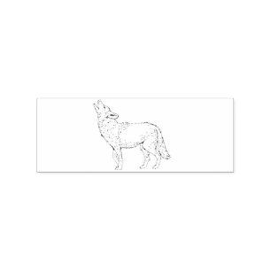 Coyote Howling Thunder_Cove Rubber Stamp