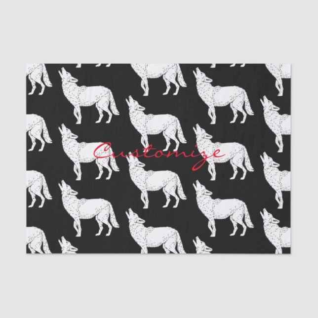 Coyote Howling Thunder_Cove Tissue Paper (Front)