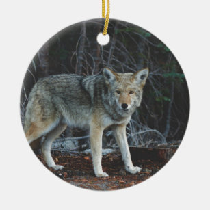 Coyote Hunting Ceramic Tree Decoration