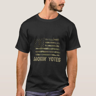 Coyote Hunting Patriotic American Flag Yote Hunter T-Shirt