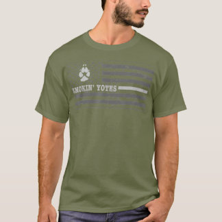 Coyote Hunting Smokin Yotes American Flag Yote T-Shirt