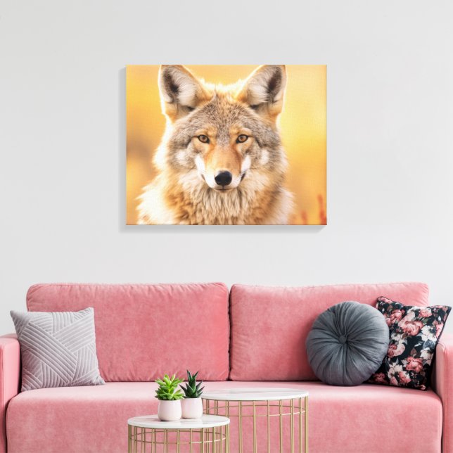 Coyote in nature canvas print (Insitu(LivingRoom))