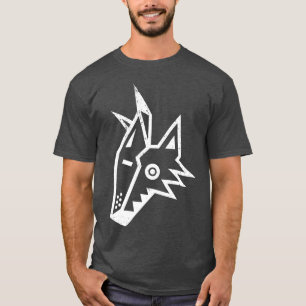 Coyote Kachina Head Logo White Texture T-Shirt
