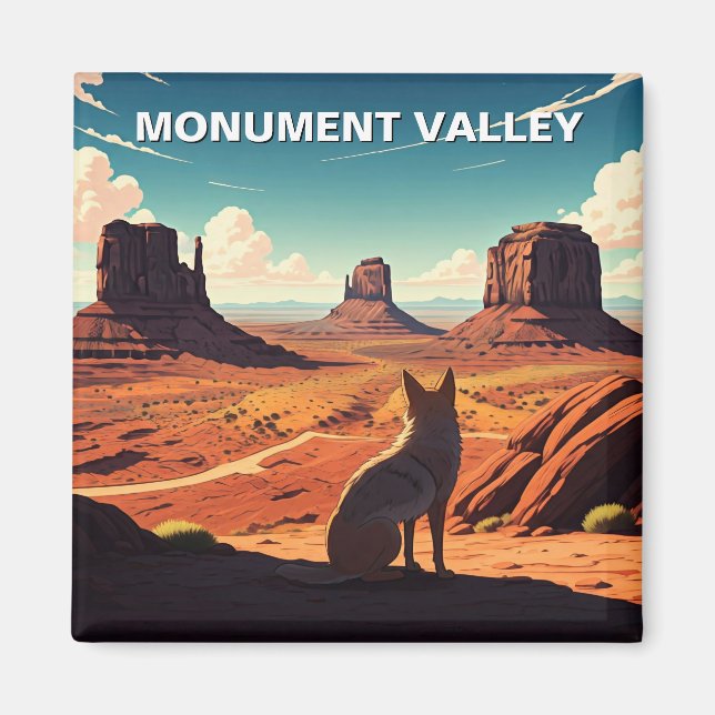  Coyote Monument Valley Travel Navajo Nation Magnet (Front)