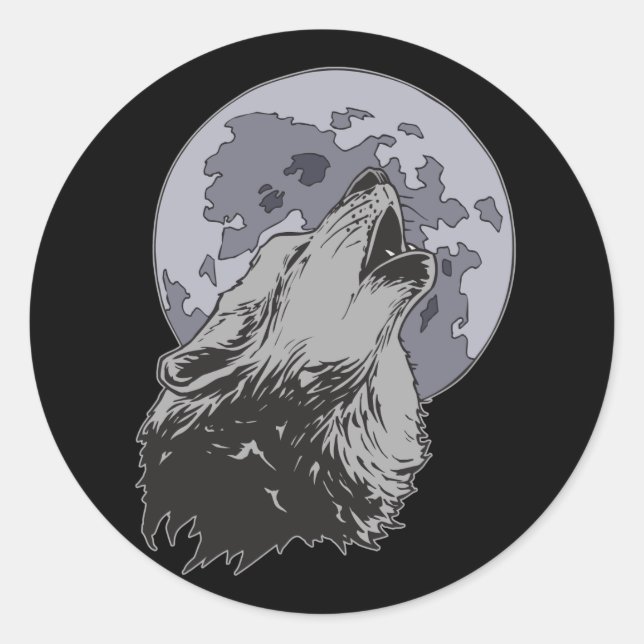 Coyote Moon Classic Round Sticker (Front)