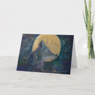 Coyote Moon Greeting Card by Maureen A. Girard