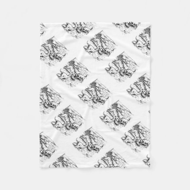 Coyote Pups Fleece Blanket (Front)