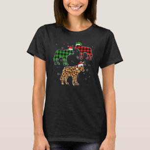 Coyote  Santa Hat Christmas Pajama Buffalo Plaid T-Shirt
