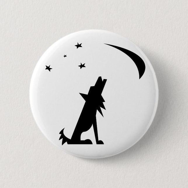 Coyote Silhouette 6 Cm Round Badge (Front)