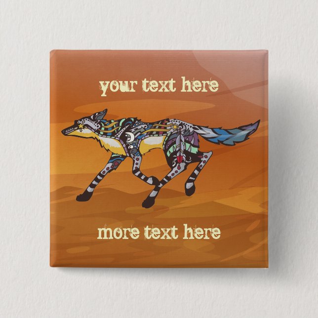 Coyote the Trickster Button (Front)