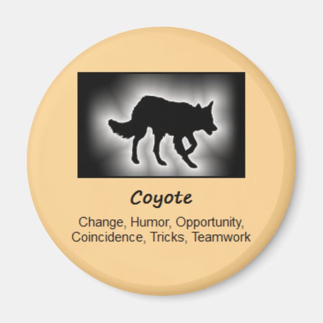 Coyote Totem Animal Spirit Meaning Magnet (Front)