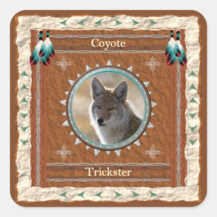 Coyote  Trickster Energy  Square Sticker