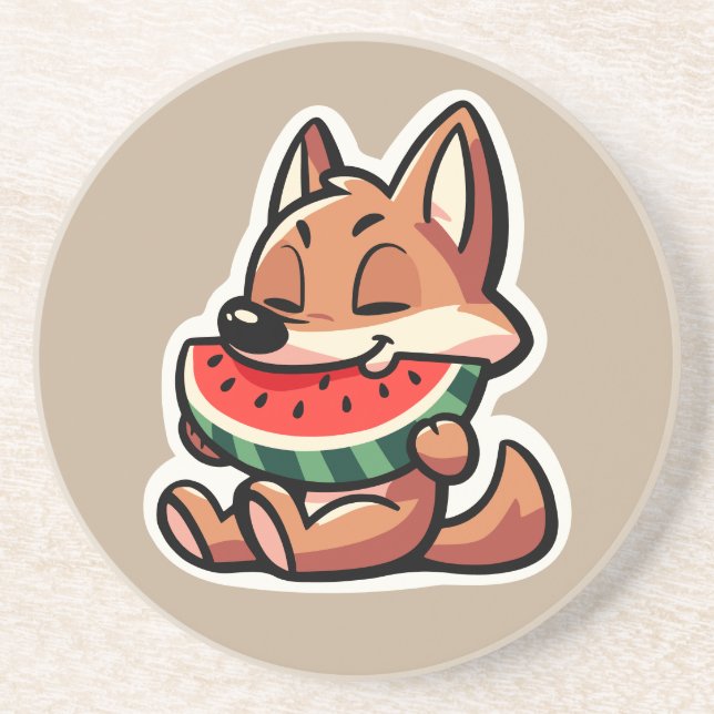 Coyote Watermelon Coaster (Front)