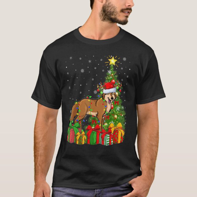 Coyote Xmas Holiday Santa Coyote Christmas Tree T-Shirt (Front)
