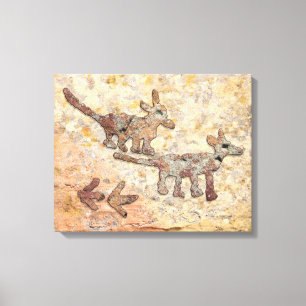 Coyotes Petroglyphs in Arizona Canvas Print